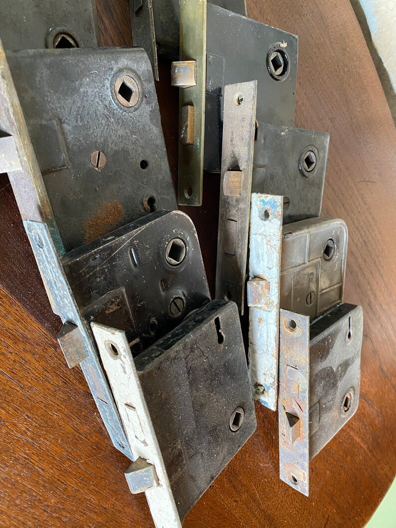 Large lot of 11 old mortise locks Archtectural salvage Old Etsy