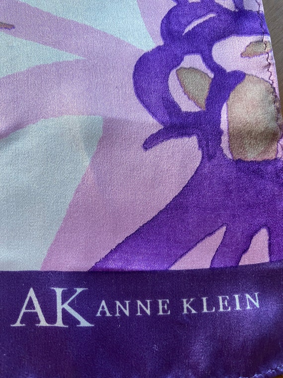 AK Anne Klein Vintage Silk Scarf, Floral Pattern,… - image 2