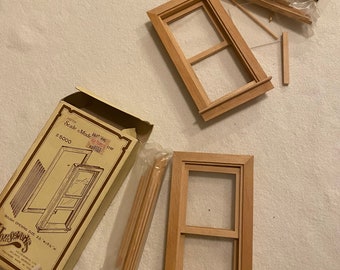 Housework’s Wooden Windows, Dollhouse Miniature, Vintage, Lot of 4, Houseworks #5000, 1:12 scale