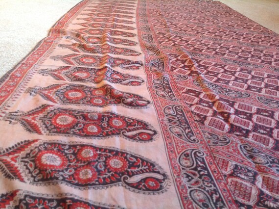 Silk Scarf, Large Rectangular, Block Printed, Mad… - image 10