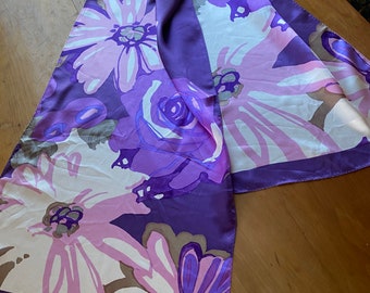 AK Anne Klein Vintage Silk Scarf, Floral Pattern, Rectangular