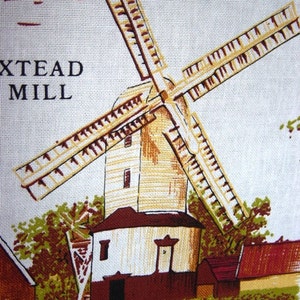 Sufflok Historical Sites, Mills, and Buildings, Cotton TeaTowel, Made in Britain, Architectural, Historical, Mint, designed by Clive Mayor image 3