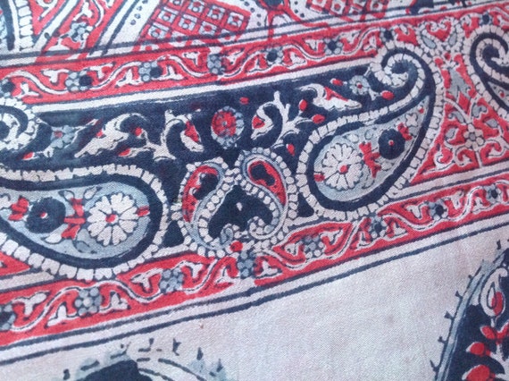 Silk Scarf, Large Rectangular, Block Printed, Mad… - image 6