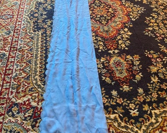 Vintage Long Silk Scarf, Periwinkle Blue