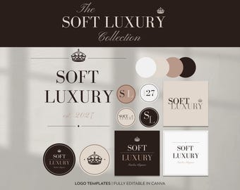 Luxury Logo Design | Editable Canva Templates | Quiet Luxury Boutique Logo | Feminine Small Business | Modern Minimalist Branding Kit
