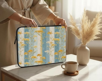 Painterly Botanical  Wildflower Laptop Sleeve