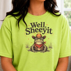 Cowboy Frog Shirt, Frog Cowboy Tee, Well Sheeyit Shirt, Outlaw Frog Tee, Funny Western Frog, Frog and Toad Shirt, Fantasy Frog Gift, Frog