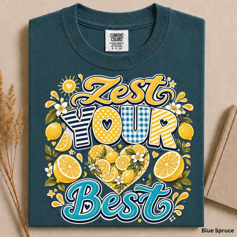 Zest Your Best Shirt, Colorful Lemon Graphic Tee, Retro Summer Citrus T-Shirt, Fruit Lover Gift Easy Peasy Lemon Squeezy Shirt, image 2