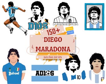 Diego Maradona Bundle SVG PNG Files for Cricut