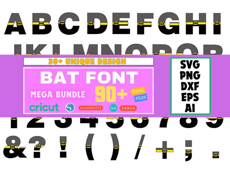 Batman Font Svg Bundle - Etsy