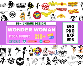 Wonder Woman Mega Bundle Svg, Png, Dxf, Eps Files