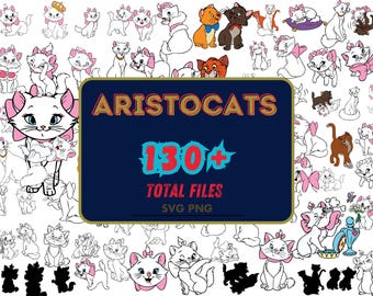 Aristocats SVG PNG Clipart Layered files for Cricut