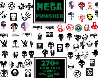 Punisher Mega Bundle SVG PNG Files for Cricut