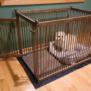 2'x3' Small Wooden Dog Crate with Snap-on Floor Mat built-to-order image 1