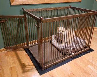 2'x3' Small Wooden Dog Crate with Snap-on Floor Mat (built-to-order)