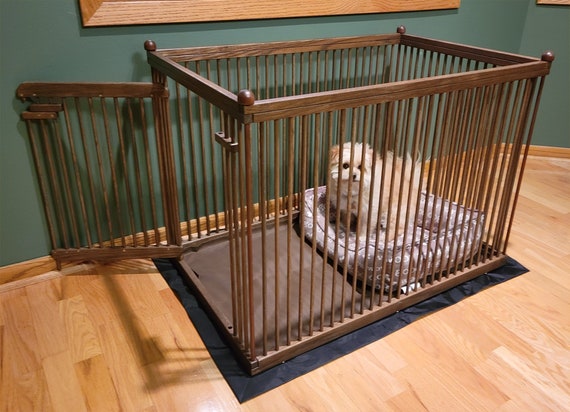 2'x3' Small Wooden Dog Crate With Snap-on Floor Mat built-to-order