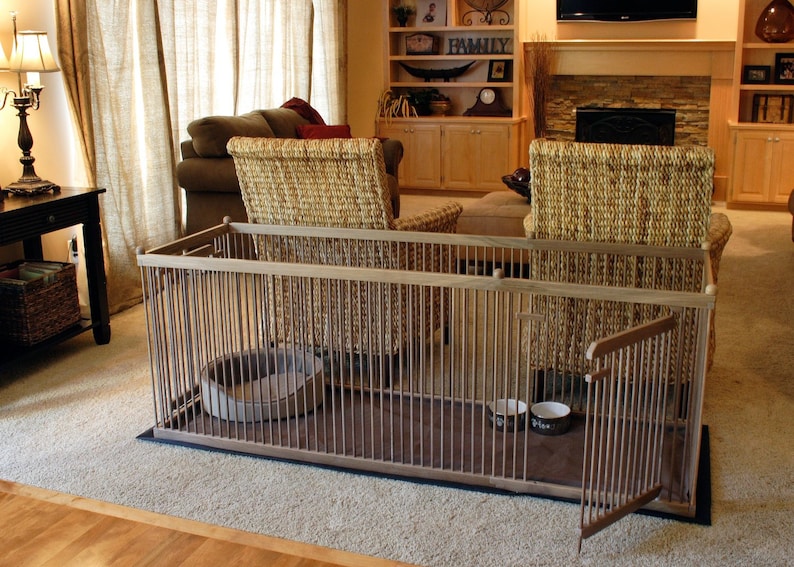 2'x 6' Oversized Indoor Dog Kennel with Machine-washable Fabric Snap-on Floor Mat image 2