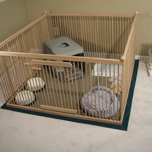 4'x4' Large Dog Kennel with Floor Mat. image 2