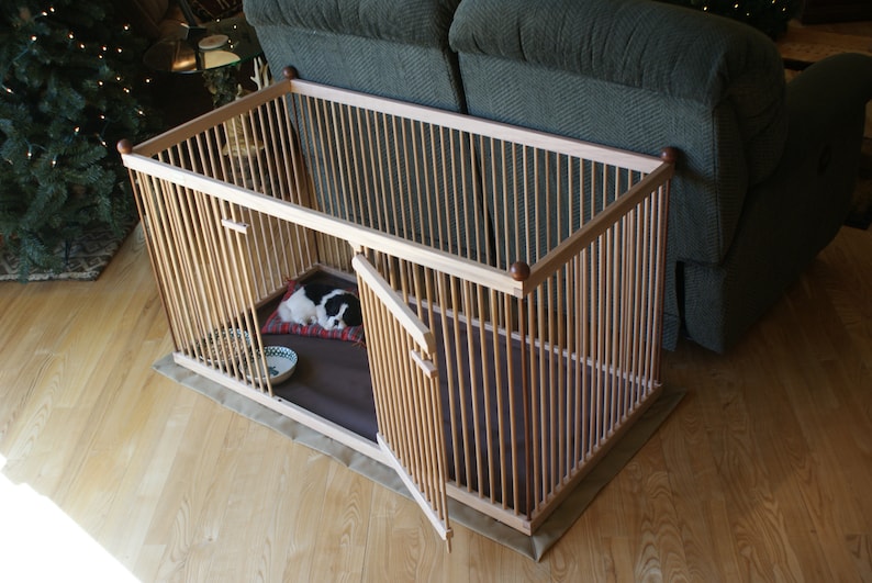 2'x4' Solid Hardwood Dog Crate With Waterproof Snapon Etsy