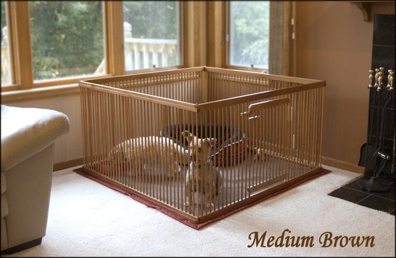 4'x4' Large Dog Kennel with Floor Mat. image 1