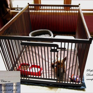 3'x4' Dog Playpen with durable, machine-washable floor mat. Choose Maple or Red Oak. Made-to-order fast image 1
