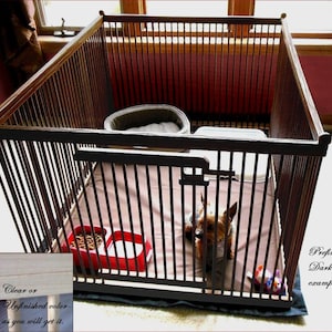 3'x4' Dog Playpen with durable, machine-washable floor mat. Choose Maple or Red Oak. Made-to-order fast image 1