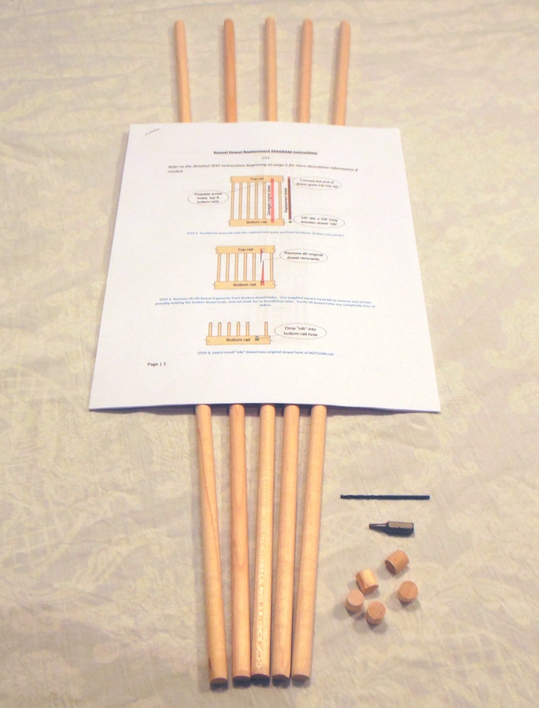 Dowel Repair/replacement Kit 5 Dowels Plus Accessories Etsy