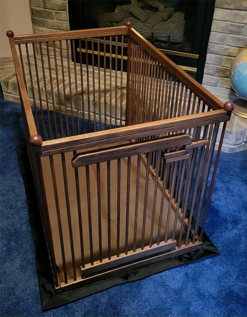 2'x3' Small Wooden Dog Crate with Snap-on Floor Mat built-to-order image 2