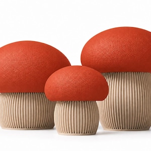 Pilz-Aufbewahrungsbox aus dem 3D-Drucker – zweiteilige Pilzdeko im Japandi-Stil mit Schraubdeckel und verstecktem Stauraum