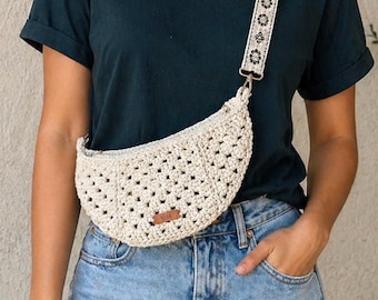 Handmade Crochet Crossbody Bag - Fanny Bag - Made to order