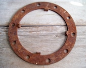 Cast Iron Tractor Plate, Vintage Planter Plate, Vintage Farm Tool. Farm Implement, Primitive Decor, Rustic Farm Tool, Wall Decor