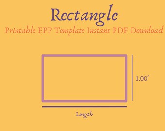Printable 1.00 inch Rectangle EPP Template Instant PDF Download