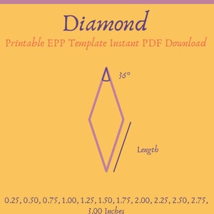Printable 36 degree Diamond EPP Template Instant PDF Download
