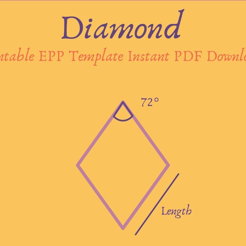 Printable 45 Degree Diamond EPP Template Instant PDF Download - Etsy