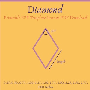 Afdrukbare 60 graden Diamond EPP-sjabloon Instant PDF downloaden