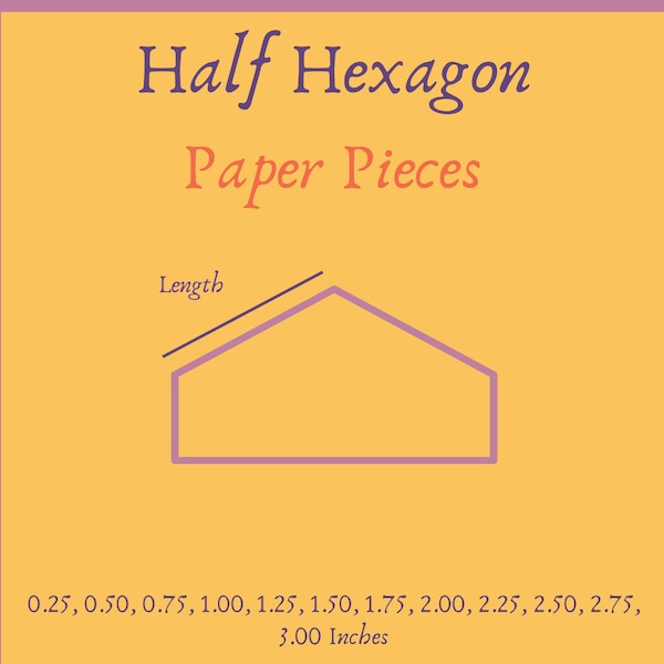 Pre-cut Hexagon Halves Paper Pieces EPP English Paper Piecing Templates