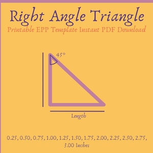 Printable Half Square Triangle EPP Template Instant PDF Download