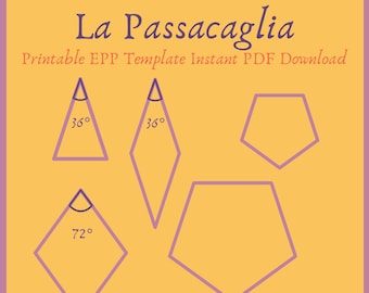 Printable 4cm La Passacaglia EPP Template Instant PDF Download