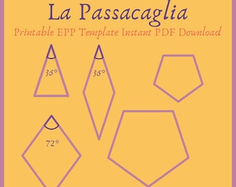 Printable 5cm La Passacaglia EPP Template Instant PDF Download