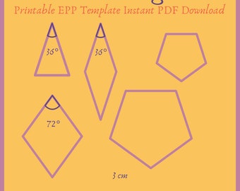 Printable 3cm La Passacaglia EPP Template Instant PDF Download