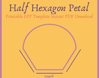 Printable Hexagon Petal EPP Template Instant PDF Download