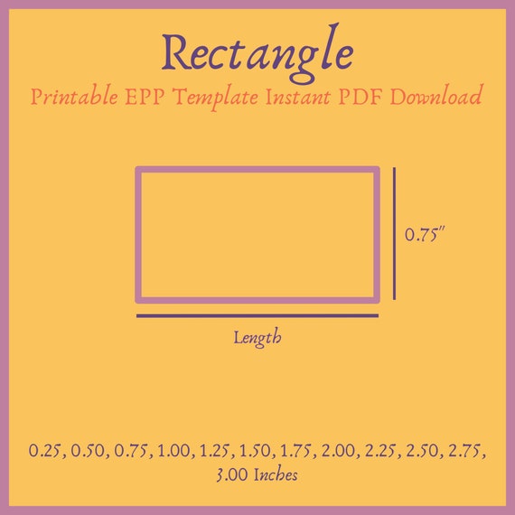Printable 0.75 Inch Rectangle EPP Template Instant PDF | Etsy