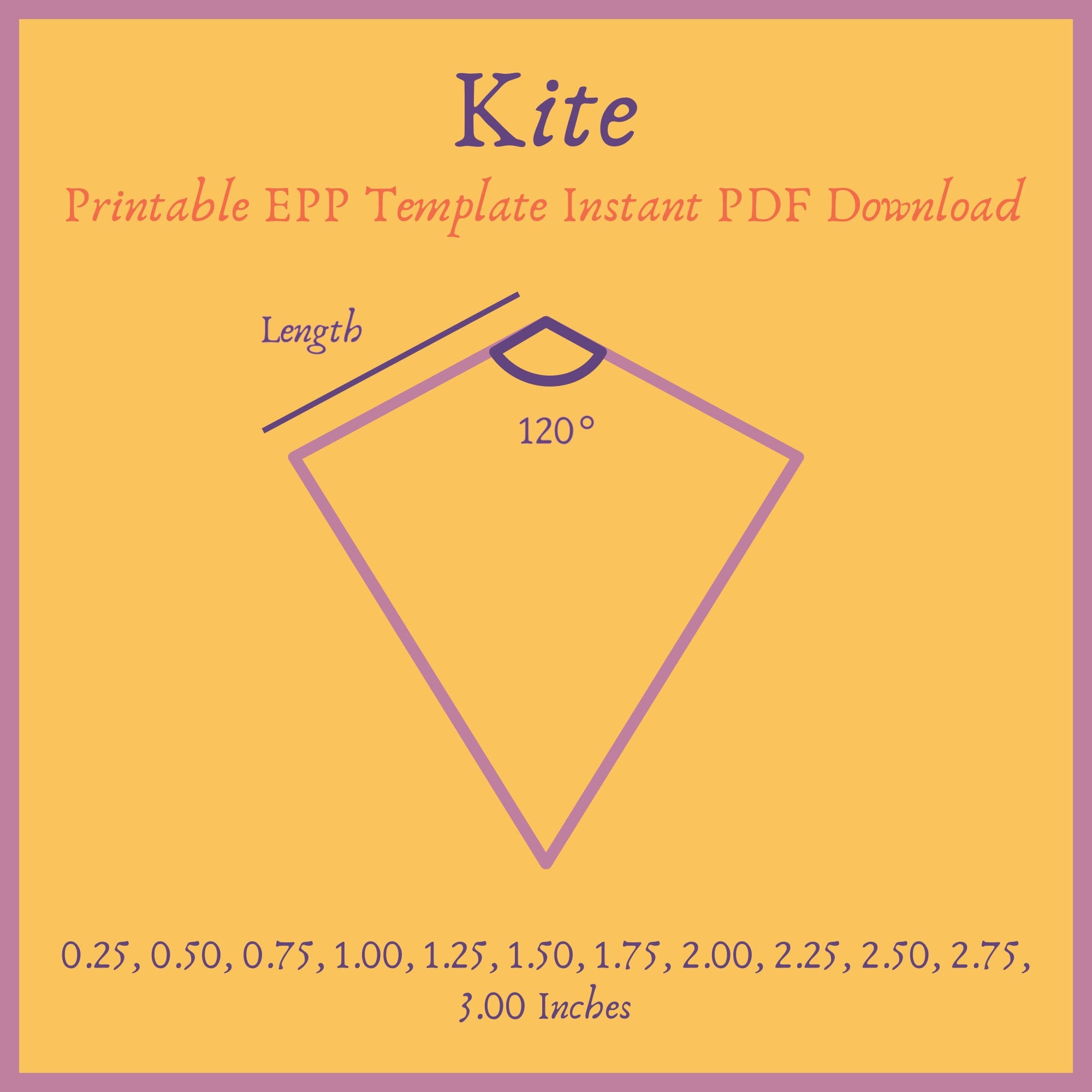 Printable 120 Degree Kite EPP Template Instant PDF Download Etsy
