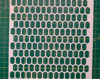 Elongated Hexagon Beehive Honeycomb A4 Stencil 190 micron Mylar Mixed Media Art Journal