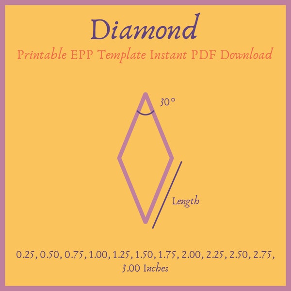 Druckbare 30 Grad Diamant-EPP-Vorlage Instant PDF Download