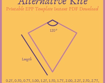 Printable 120 degree Alternative Kite EPP Template Instant PDF Download
