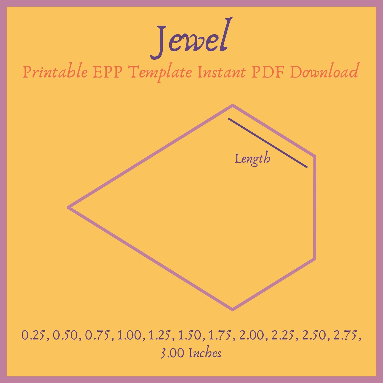 Printable Jewel EPP Template Instant PDF Download - Etsy Canada
