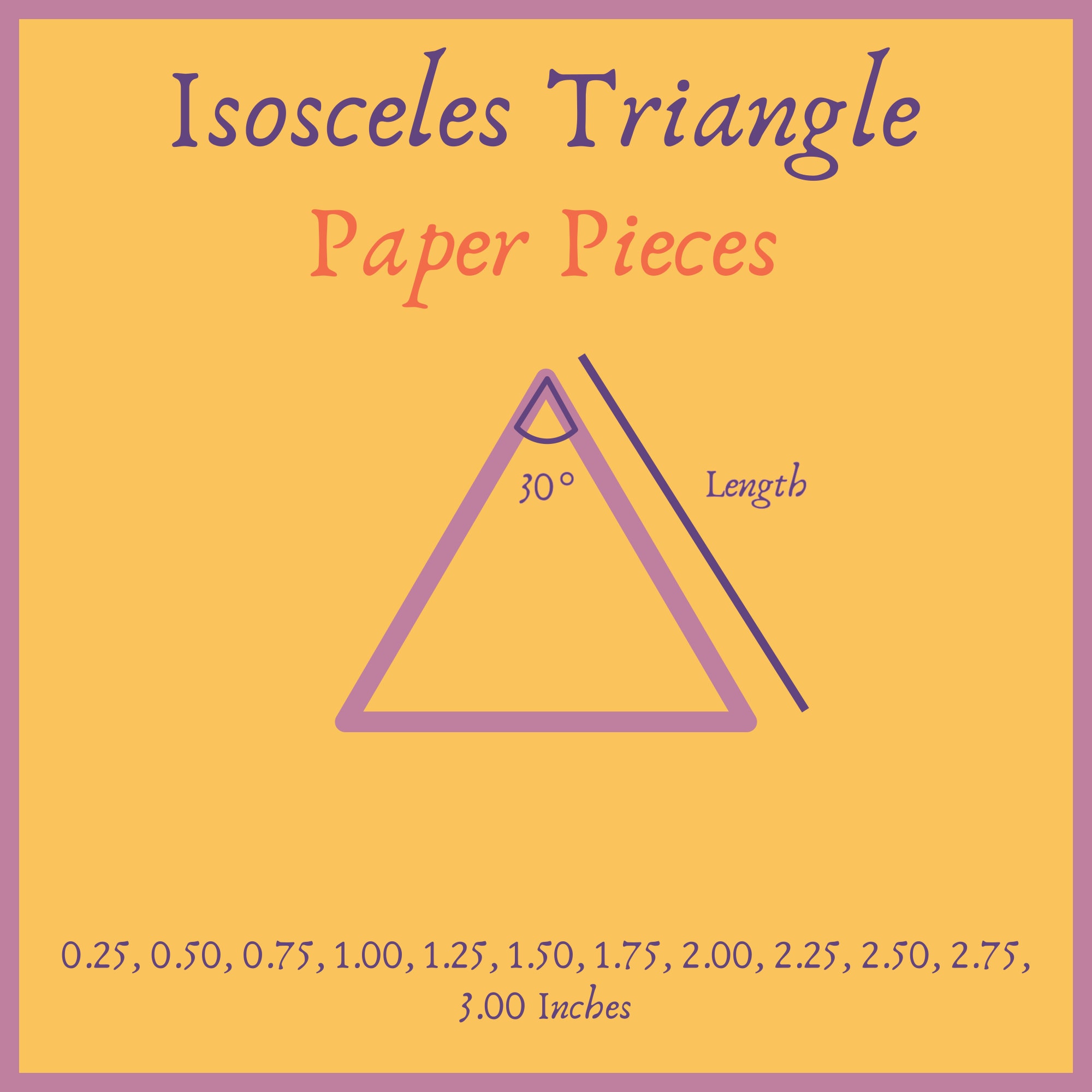 Pre-cut 30 Degree Isosceles Triangle Paper Pieces EPP English Paper ...