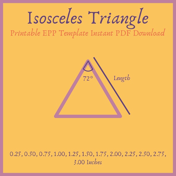 Printable 72 Degree Isosceles Triangle EEP Template Instant | Etsy