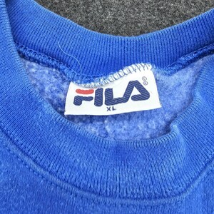 Vintage FILA Italia colorblock sweater heren trui blauw XL Made in Italy afbeelding 9